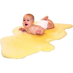 Fellteppich HEITMANN FELLE "Baby-Lammfell" Gr. 41, beige, B:50cm H:30mm L:80cm, Lammfell, Teppiche, echtes Lammfell, waschbar, Kinderzimmer