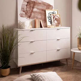 Homestyle4u Kommode 120 x 86 x 40 cm Weiß