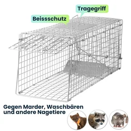 ideoon home Marder Lebendfalle Wiederverwendbare Gitterfalle 65 x 26 x 24 cm