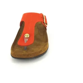 ROHDE Damen Zehentrenner Pantolette Leder Rodigo-D 5860, Größe:39 EU, Farbe:Rot