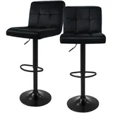 ML-Design Barhocker 2er Set aus Samt, Schwarz, Metall, 50x112x45 cm, Esszimmer, Barmöbel, Barhocker