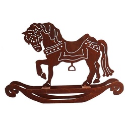 440s Gartenfigur 440s Rost-Schaukelpferd H ca. 38 cm, (Stück) braun