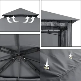 luxuskollektion Pavillon 2,5 x 2,5 m Grau