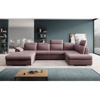 Luxusbetten24 Schlafsofa Designer Sofa Emiliano, mit Schlaf- und Klappfunktion rosa