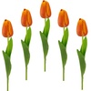 Kunstblume »Real Touch Tulpen«, 5er Set künstliche Tulpenknospen, Kunstblumen, Stielblume, orange