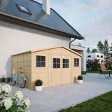 TIMBELA Gartenhaus 4,18 x 3,20 m Beige