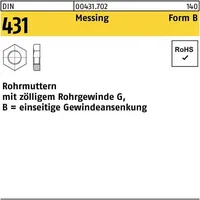 Industrial Quality Supplies DIN 431 Rohrmutter Messing BG 1/4