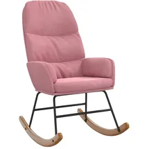 vidaXL Schaukelstuhl 70 x 79 x 105 cm Rosa Samt mit Rollen