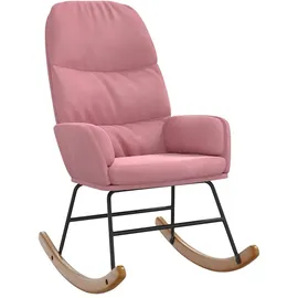 vidaXL Schaukelstuhl 70 x 79 x 105 cm Rosa Samt mit Rollen