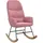 vidaXL Schaukelstuhl 70 x 79 x 105 cm Rosa Samt mit Rollen