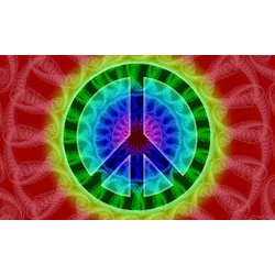 Fototapete PAPERMOON "Psychedelisches Friedenszeichen", bunt, B:2,5m L:1,9m, Vlies, Tapeten