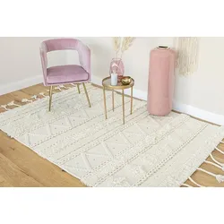 Wollteppich ME GUSTA "Bohist 525", beige (creme), B:200cm H:18mm L:290cm, Wolle, Teppiche