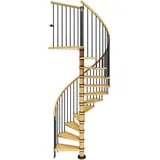 DOLLE Spindeltreppe »Winnipeg«, 266,5-292,5cm Geschosshöhe 12 Stufen, Ø120cm Buche geölt