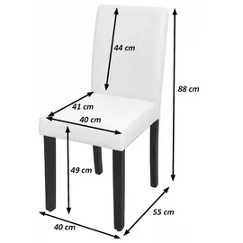 Mendler 2er-Set Esszimmerstuhl HWC-O65d, Küchenstuhl Polsterstuhl Lehnstuhl, Kunstleder - schwarz