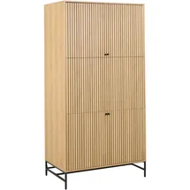 alasans Kleiderschrank OLIVIA 99x200 cm, Eiche - Braun/Schwarz