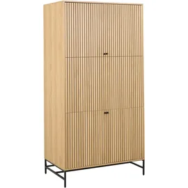 alasans Kleiderschrank OLIVIA 99x200 cm, Eiche - Braun/Schwarz