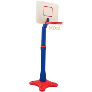 Costway Basketballständer Kinder, Basketballkorb mit Ständer, Basketballanlage 8 stufig höhenverstellbarer, Korbanlage mit Rillen, geeignet für Innen- und Außenbereiche