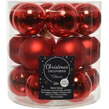 Kaemingk Weihnachtsbaumkugeln Glas 4 cm weihnachtsrot 18 Stück