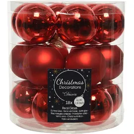 Kaemingk Weihnachtsbaumkugeln Glas 4 cm weihnachtsrot 18 Stück