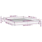 vidaXL Massivholzbett mit LEDs 160x200 cm