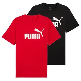 Puma ESS No.1 Logo Tee Schwarz/Rot S