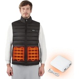 Aront Funktionsweste Beheizbare Weste Jacke für Herren und Damen mit 10.000mAh Powerbank (Größen: L + XL (Herren), Batteriebetrieben Wärmeweste mit 6 hochwertige Carbon-Nanofaser-Heizelemente, Maschinenwaschbar und trocknergeeignet, 3 Heizstufen (37°C. 47°C, 55) Perfekt für Motorradfahren, Camping, Skifahren, Outdoor-Aktivitäten Größe: XL