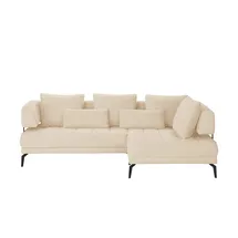 Switch Eckcouch Flachgewebe 2-Sitzer Creme