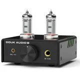 Douk Audio Mini Röhren Kopfhörerverstärker: Desktop Stereo HiFi-Vorverstärker mit 4,4/6,35-mm Buchse, Unterstützt 16-600 Ohm Impedanz (Aluminiumlegierung)