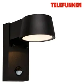 Telefunken Außenleuchte Aluminium, Glas, Metall 16,5x9,5x15,5 cm inkl. Bewegungsmelder schwarz