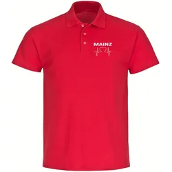 multifanshop Poloshirt - Mainz - Herzschlag - Druck weiß - Polo