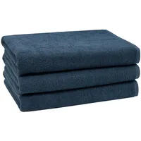 ZOLLNER Duschtuchset 70 x 140 cm dunkelblau 3 St.