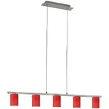 EGLO Dress 5-flg. G9 60 cm rund rot Glas Chrom