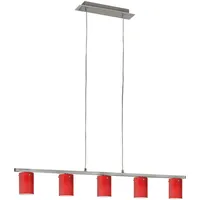 EGLO Dress 5-flg. G9 60 cm rund rot Glas Chrom