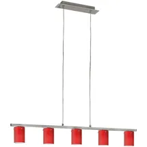EGLO Dress 5-flg. G9 60 cm rund rot Glas Chrom