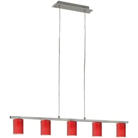 EGLO Dress 5-flg. G9 60 cm rund rot Glas Chrom