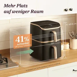 COSORI CAF-DC123S-DDER Turbo Tower Pro Smart Heißluftfritteuse 2630 Watt Dunkelgrau/Gold