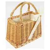 Geflochtener Korb, Aufbewahrungskorb, Heimdekoration, Weidenkorb, handgewebter Korb, Boho-Crossbody-Taschen für Damen, Snack-Behälter, Reisetasch...