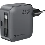 forcell GaN III VT-R5 45W USB-C PD QC Kabel, | Schwarz