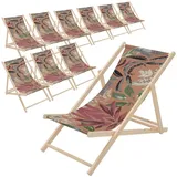 ECD Germany Sonnenliege 10er Set 120 x 60 x 30 cm Braun