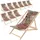 ECD Germany Sonnenliege 10er Set 120 x 60 x 30 cm Braun