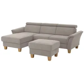 Home Affaire Ecksofa HOME AFFAIRE "Conville L-Form", grau (elephant), B:256cm H:84cm T:167cm, 100% Polyester, Sofas, Ecksofa, Federkern, wahlweise mit Bettfunktion und Bettkasten bzw. Stauraum