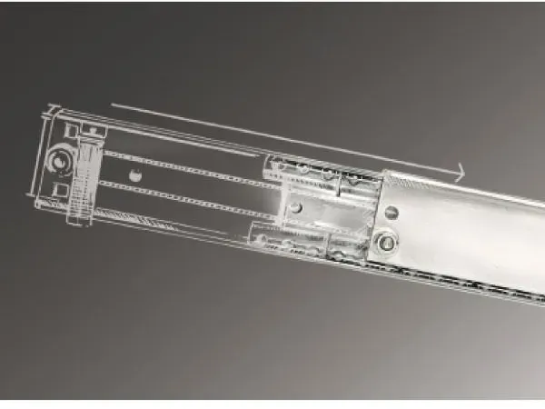 Ausziehtischführung TOPSLIDE, Auszugsweg 720 mm, Länge 1200 mm, Stahl/Aluminium