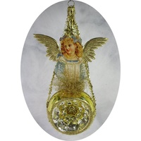 Nostalgie Christbaumschmuck UG Christbaumschmuck (1-tlg), Viktorianisches Ornament, Gold, mit Reflexkugel und Engel goldfarben