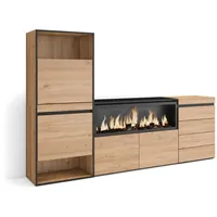 SKRAUT HOME Schuhkipper,, Eiche, Holzwerkstoff, Rechteckig, 35x145x224 cm, Schlafzimmer,
