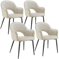 Tectake tectake® Armlehnstuhl, in Samtoptik, gepolstert, pulverbeschichtete Stahlbeine, 57