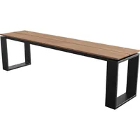 VCM ebuy24 Gartenbank Schwarz und Teak Dekor.