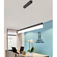 LED pendelleuchte esszimmer Dimmbare Bürolampe hängelampe esstisch Linear design hängeleuchte mit Fernbedienung Höhenverstellbar Deckenlampe Wohnzimmerlampe hängend Esstischlampe (schwarz, L120CM)