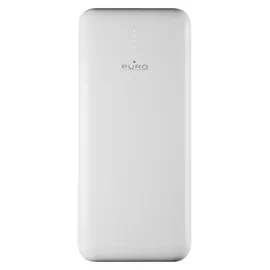 PURO Power Bank 20000 mAh mit zwei USB-A-Anschlüssen und einem USB-C-Schnellladeanschluss – inklusive Kabel - Weiß
