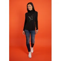 Seidel Moden Langarmshirt SEIDEL MODEN, Damen, Gr. 36, schwarz, Obermaterial: 95% Viskose, 5% Elasthan, bedruckt, Shirts Langarmshirt, MADE IN GERMANY