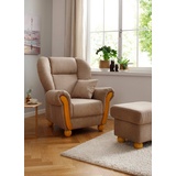 Home Affaire Loungesessel »Milano Vintage«, hoher Sitzkomfort mit hoher Rückenlehne, incl. Zierkissen beige